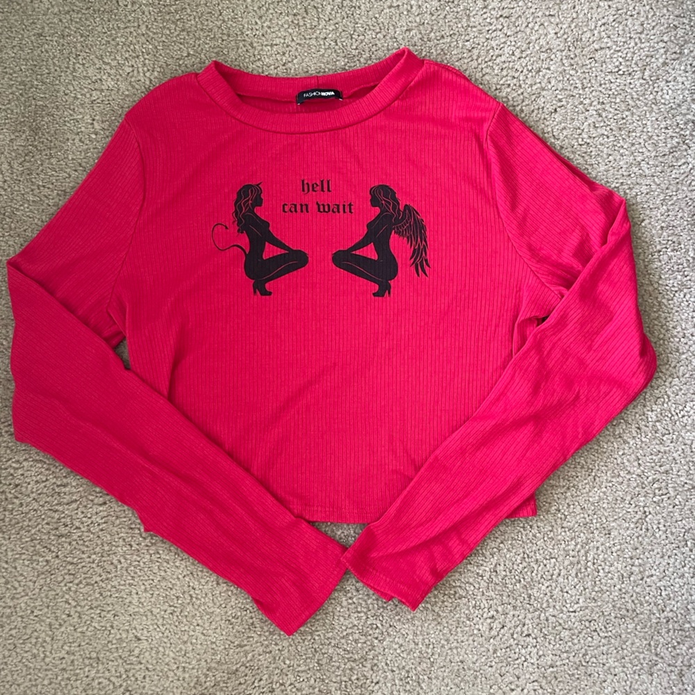 Fashion Nova Angel/Devil girl shirt